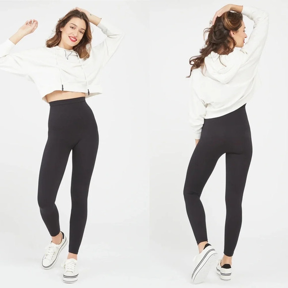 Spanx Black Look At Me Now High Waisted Seamless Leggings Size Small - Picture 8 of 11